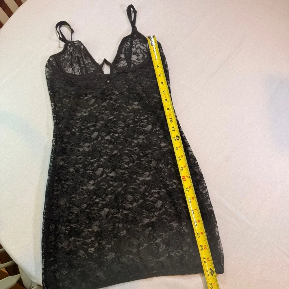 Sheer Lace Mini Chemise Slip Dress Unbranded Women S Black‎ Romantic Goth